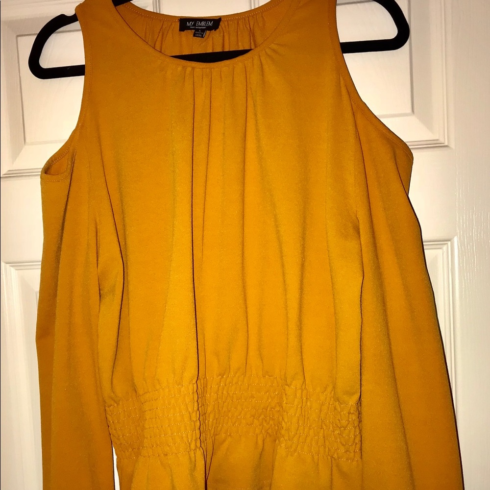 Gold Cold Shoulder Top